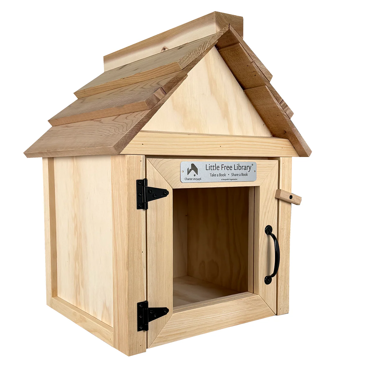 Cedar Roof Unfinished Little Free Library - Image 4
