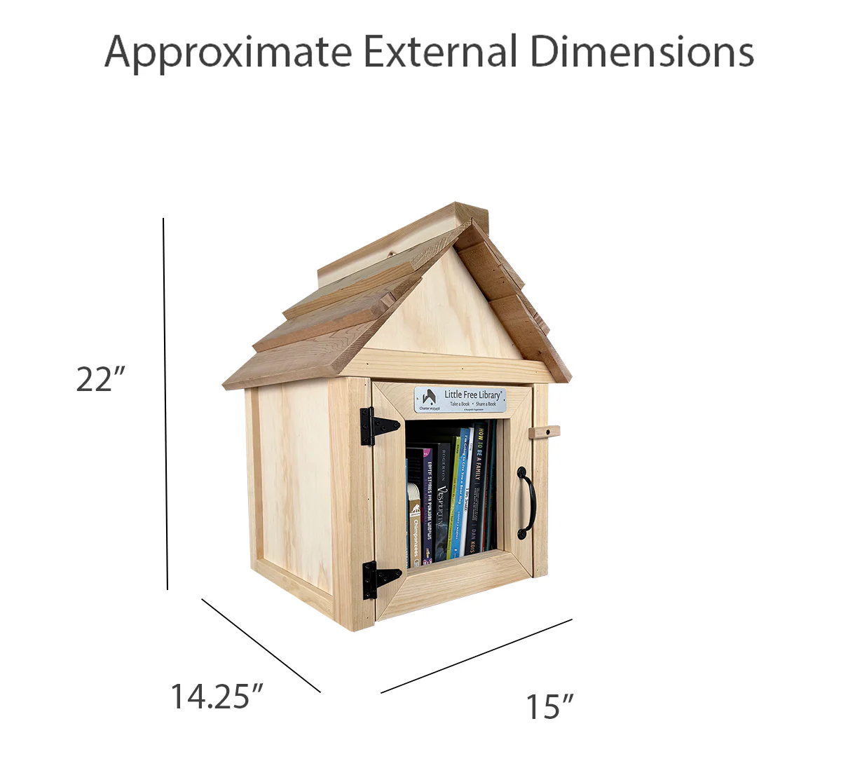 Cedar Roof Unfinished Little Free Library - Image 5