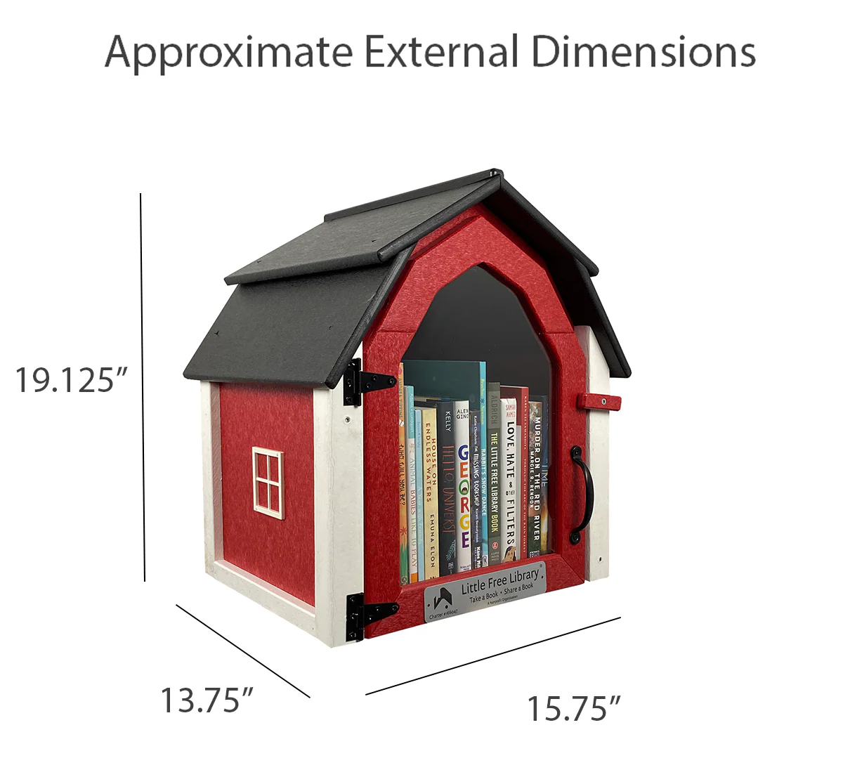 Composite Barn Red Little Free Library - Image 5