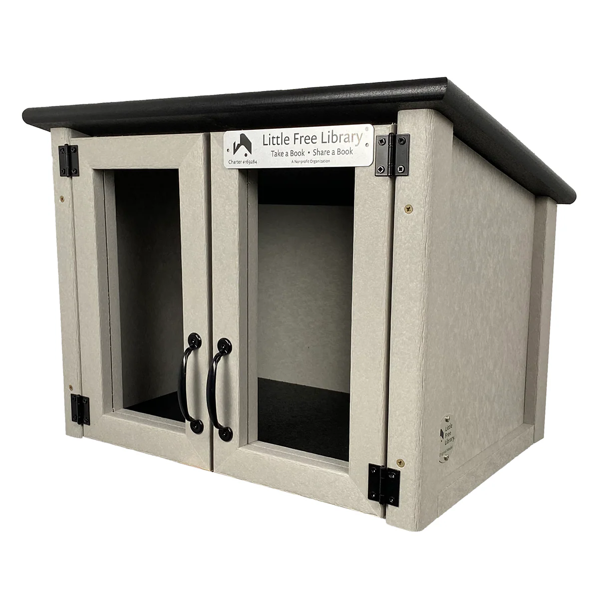 Composite Double Door Cottage Gray Little Free Library - Image 8