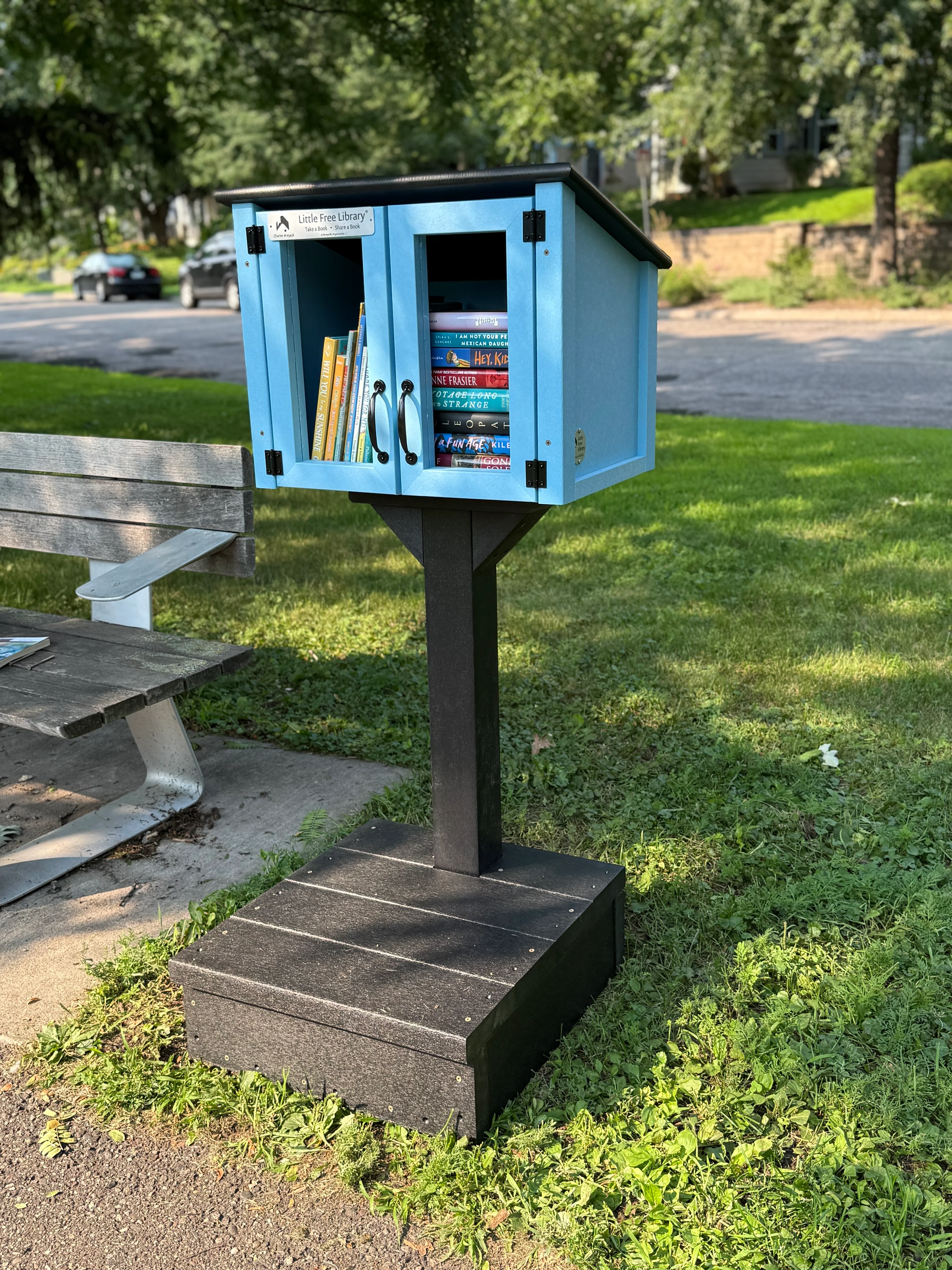 Composite Double Door Cottage Light Blue Kit Little Free Library - Image 3