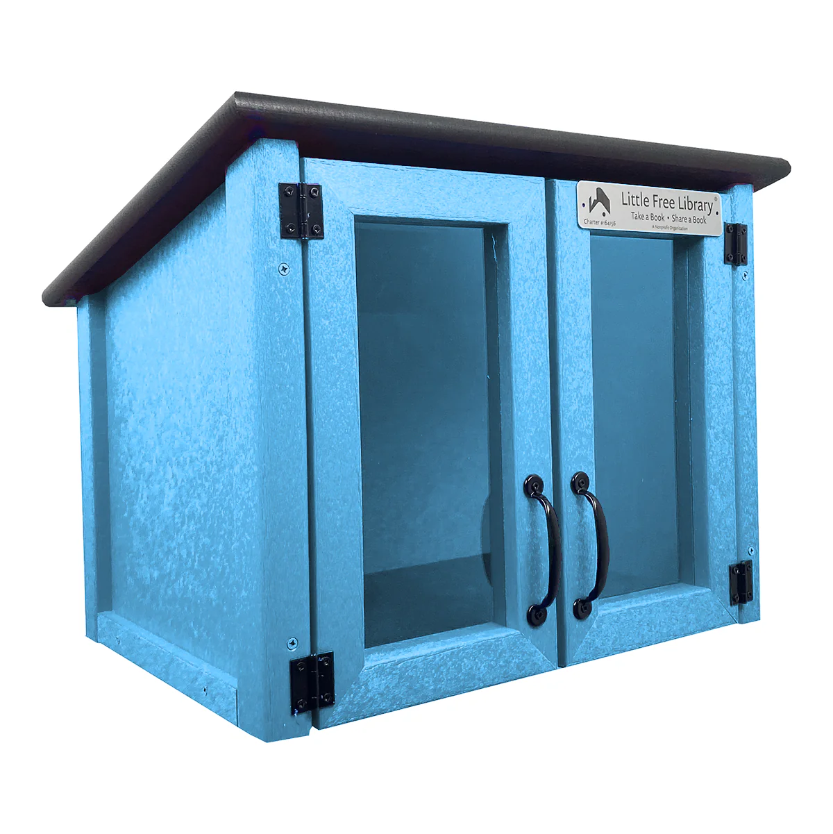 Composite Double Door Cottage Light Blue Kit Little Free Library - Image 9