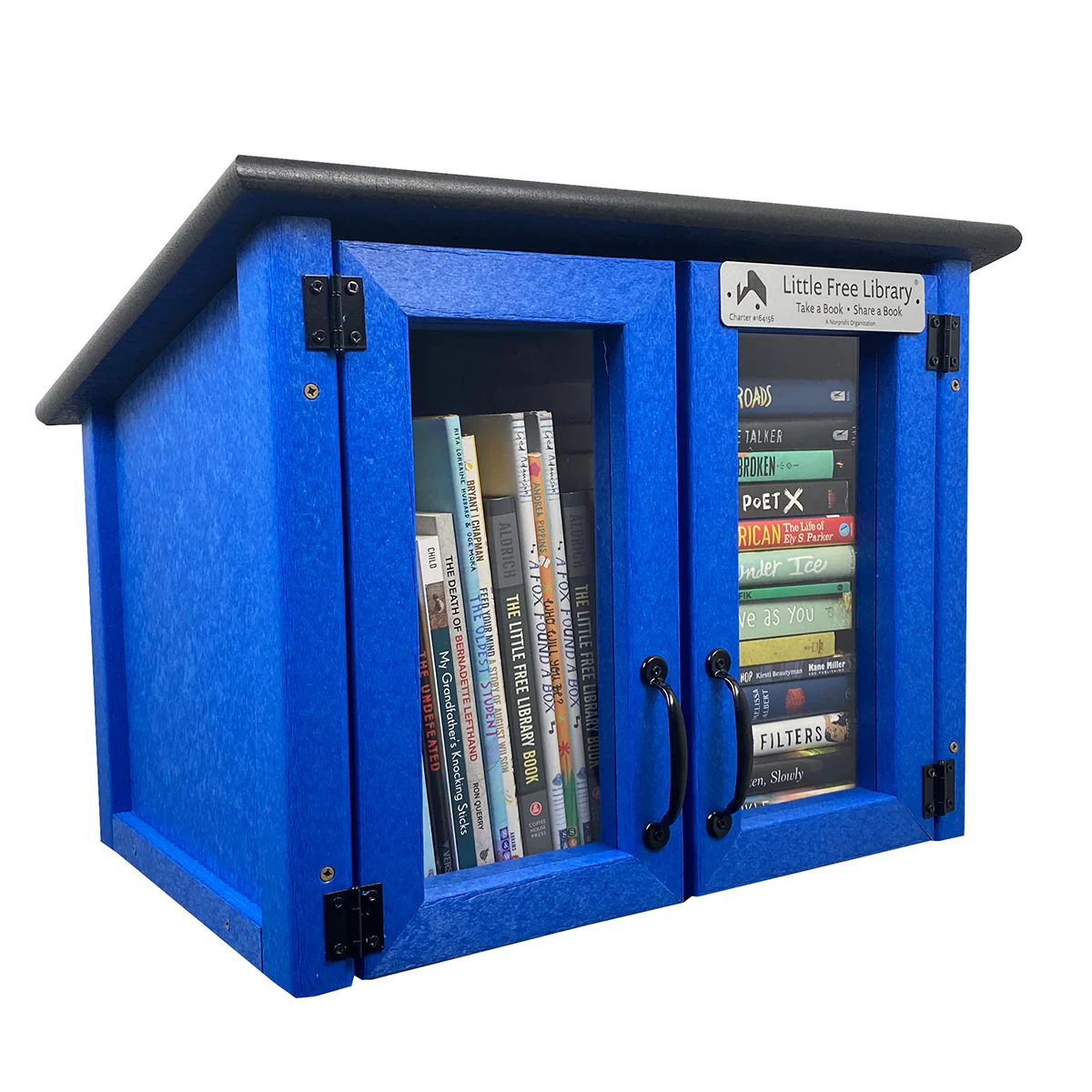 Composite Double Door Cottage Blue Kit Little Free Library - Image 3