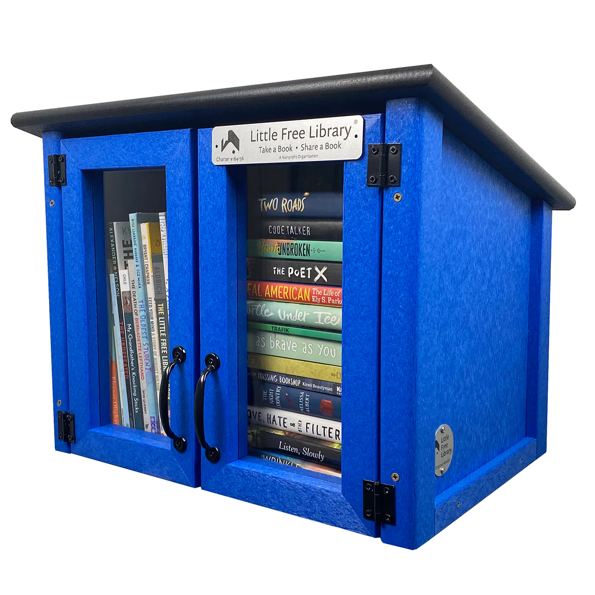 Composite Double Door Cottage Blue Kit Little Free Library - Image 4