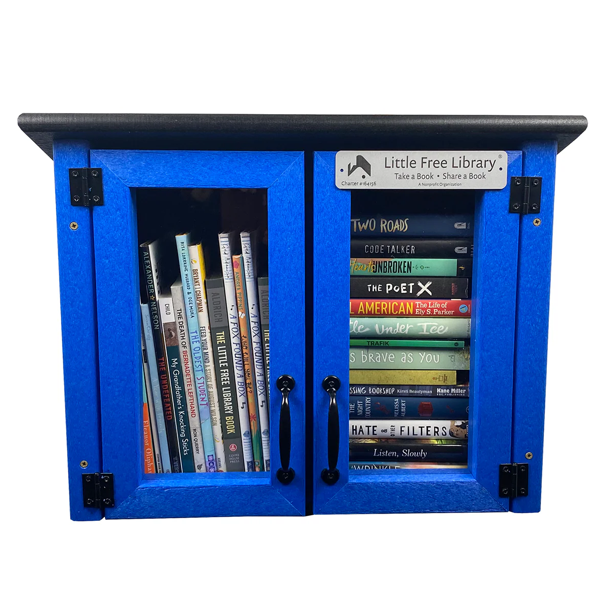Composite Double Door Cottage Blue Kit Little Free Library - Image 5