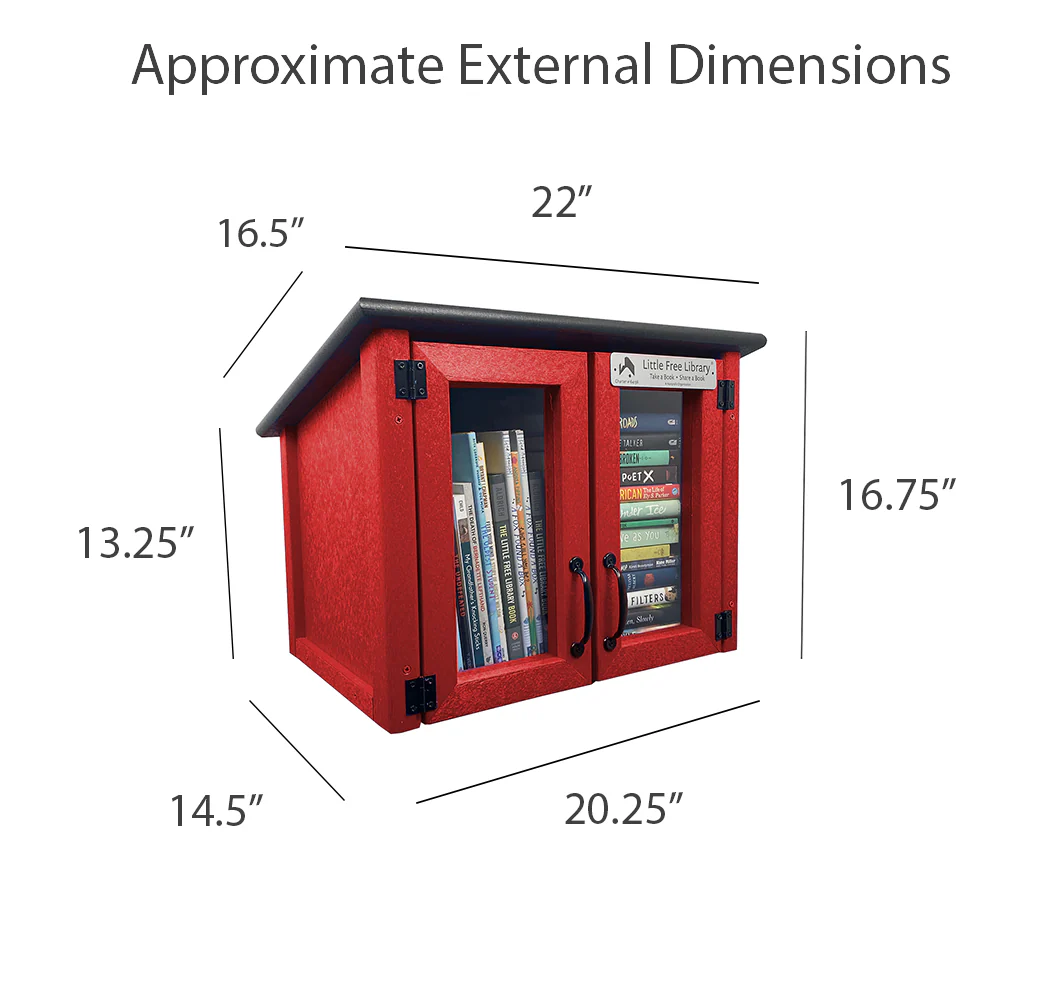 Composite Double Door Cottage Red Kit Little Free Library - Image 12