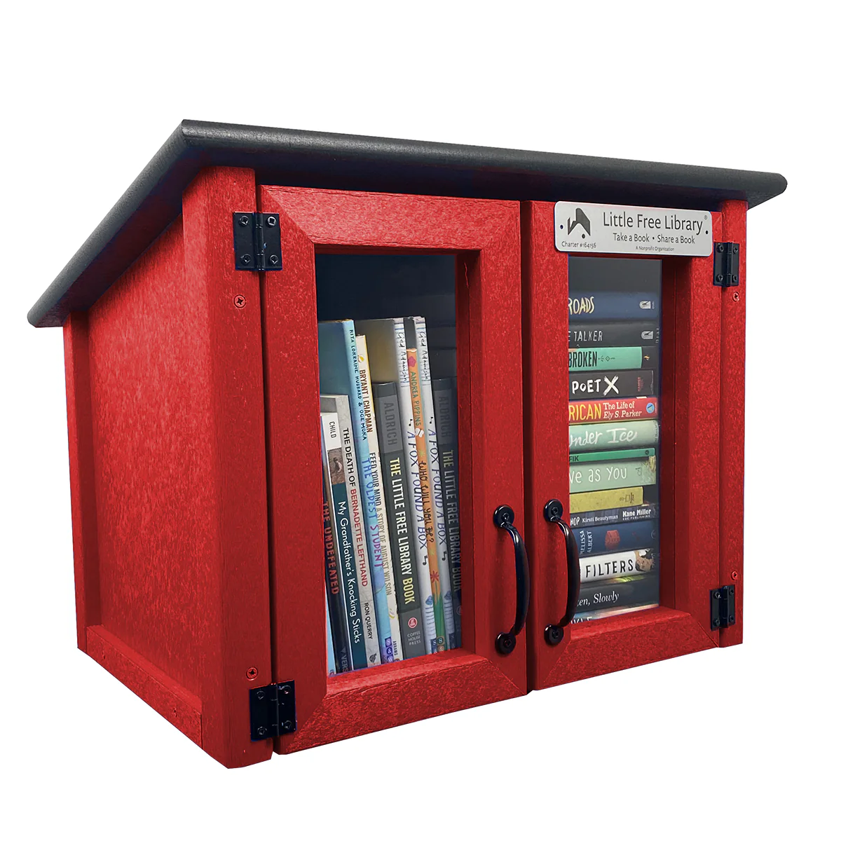 Composite Double Door Cottage Red Kit Little Free Library - Image 4