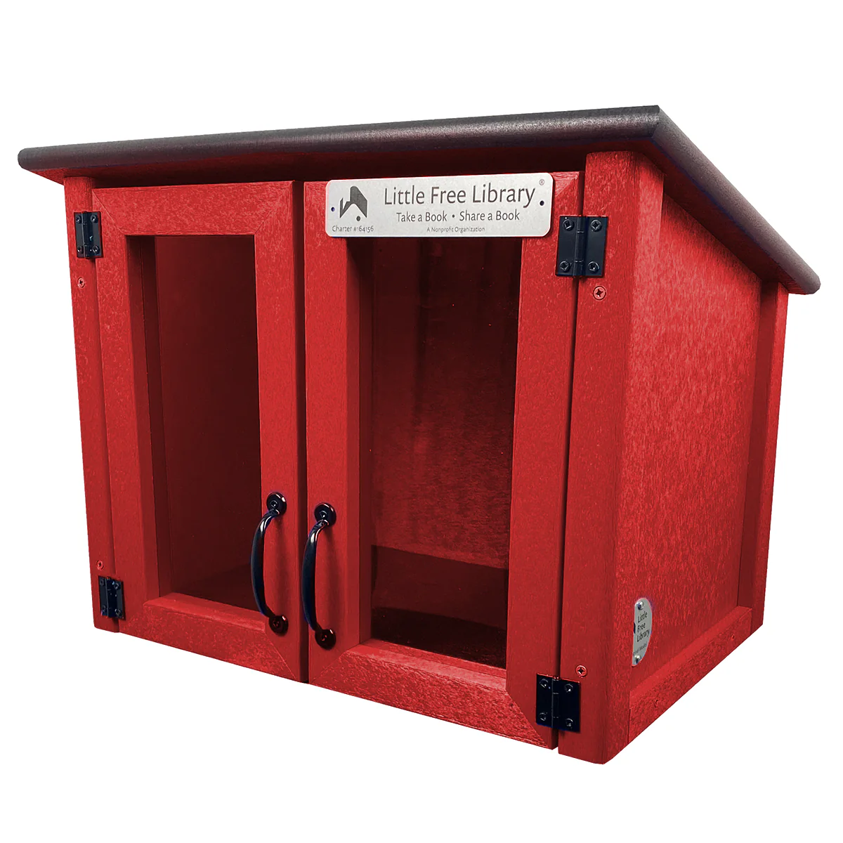 Composite Double Door Cottage Red Little Free Library - Image 7