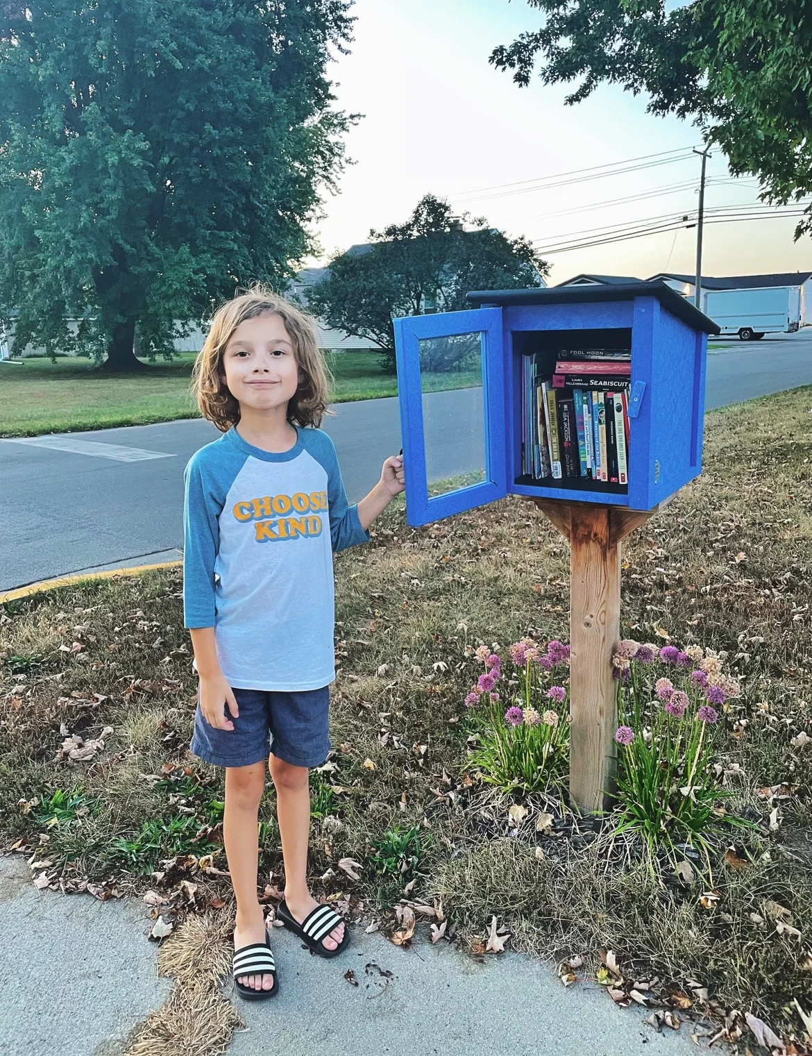 Composite One Story Blue Little Free Library - Image 3