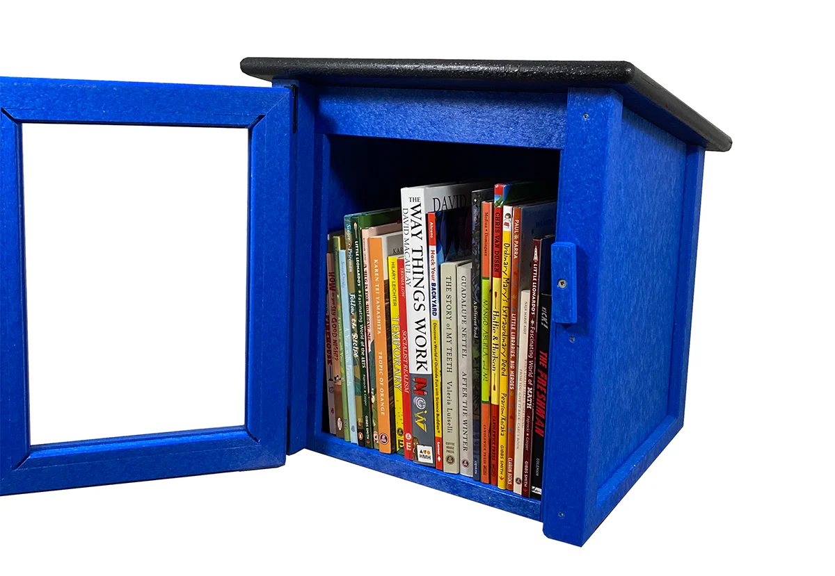 Composite One Story Blue Little Free Library - Image 6