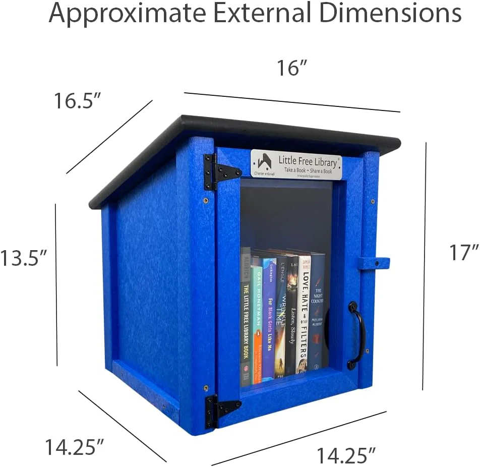 Composite One Story Blue Little Free Library - Image 7
