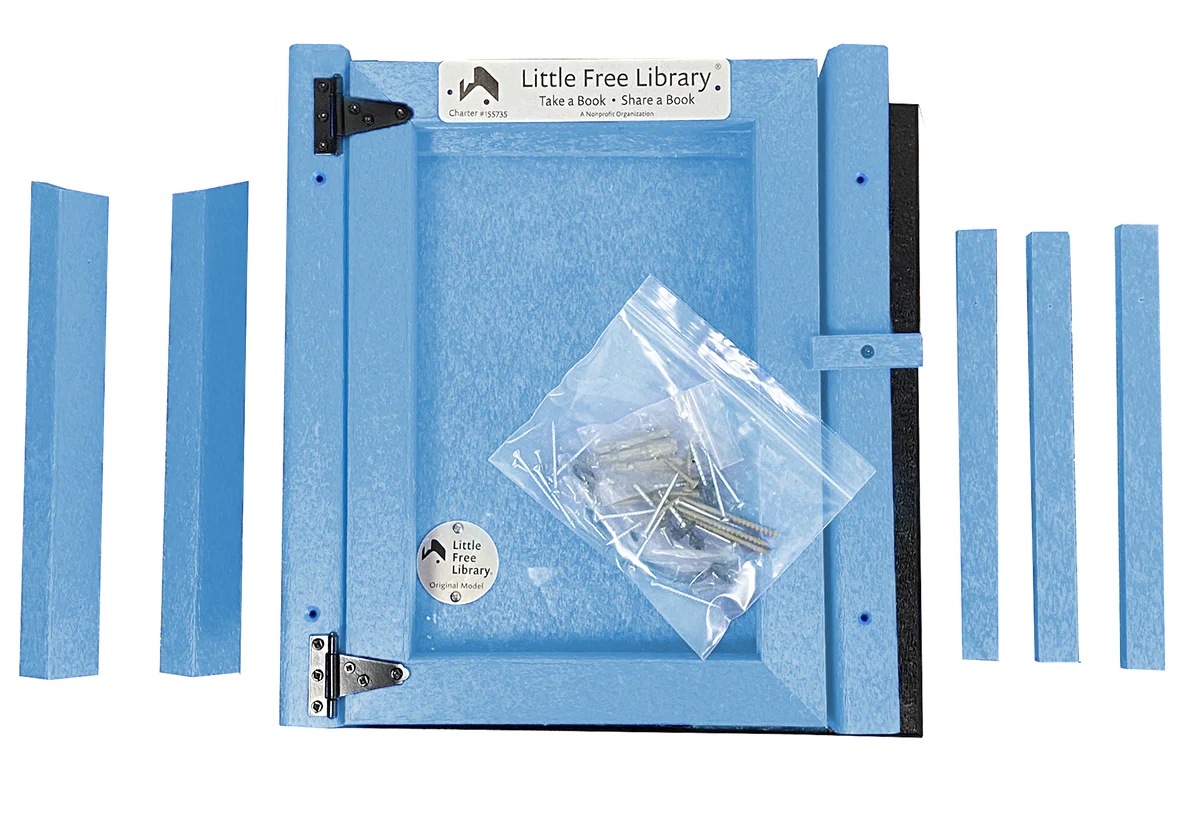 Composite One Story Light Blue Kit Little Free Library - Image 3