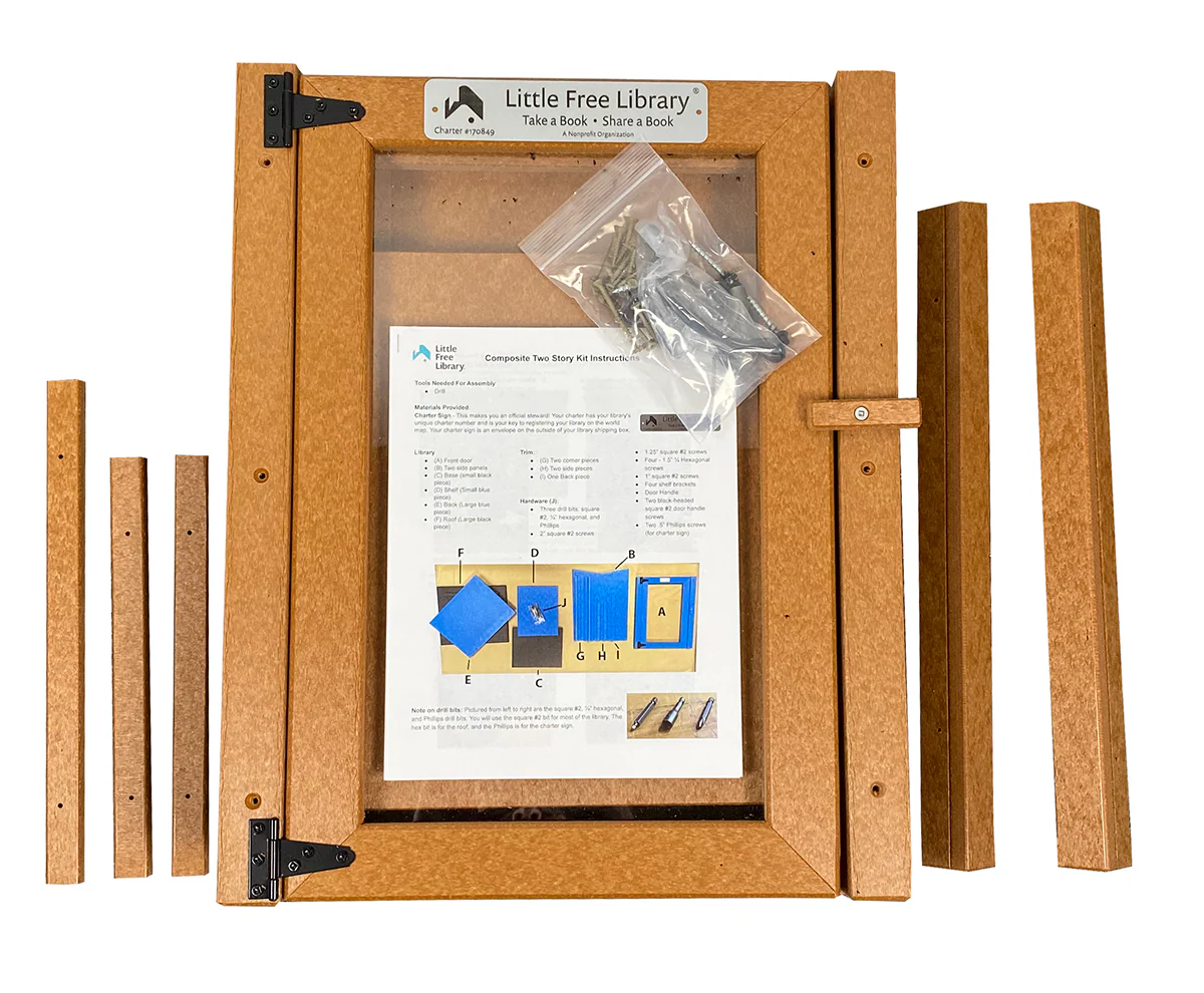Composite Two Story Cedar Kit Little Free Library - Image 2