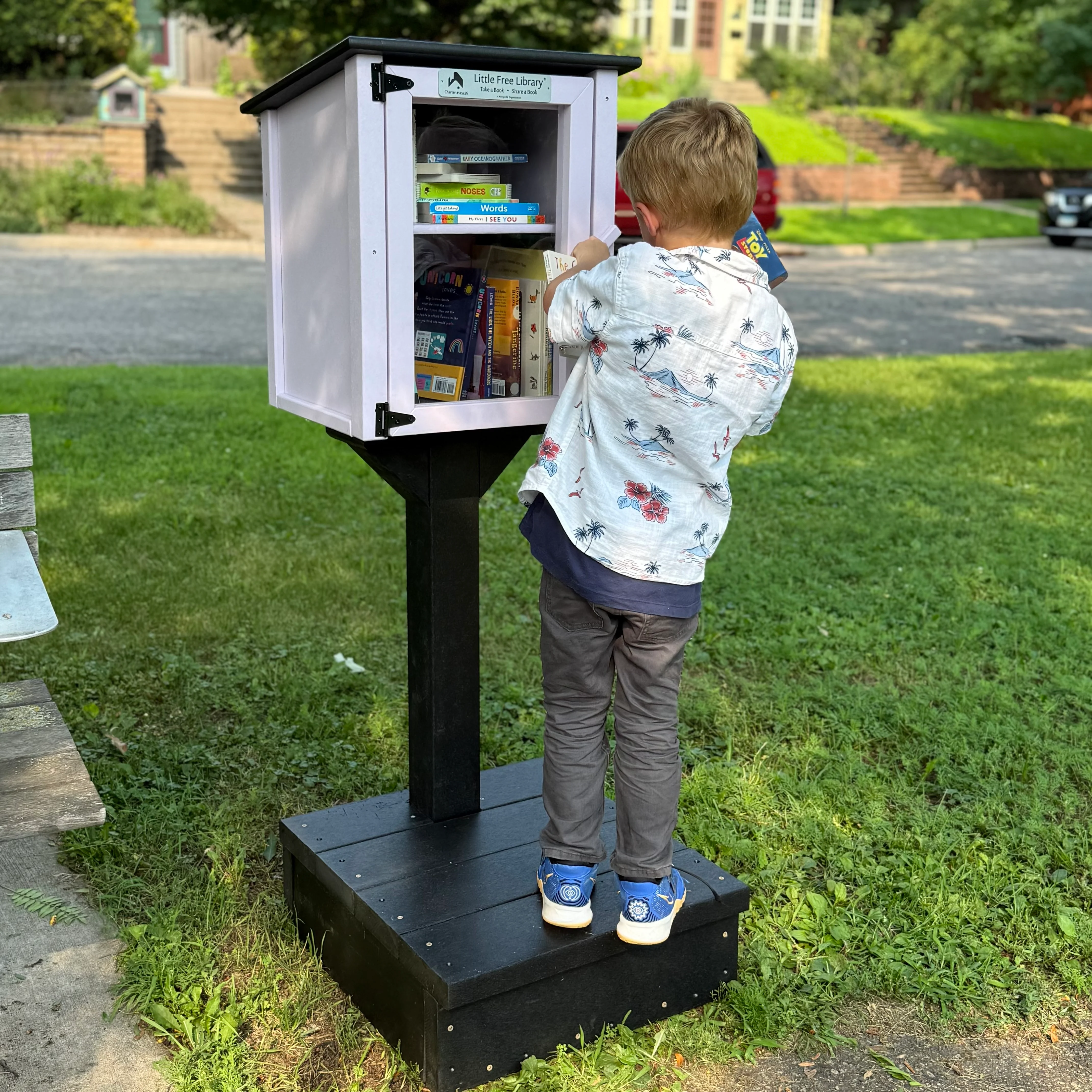Composite Two Story Lavender Little Free Library - Image 3