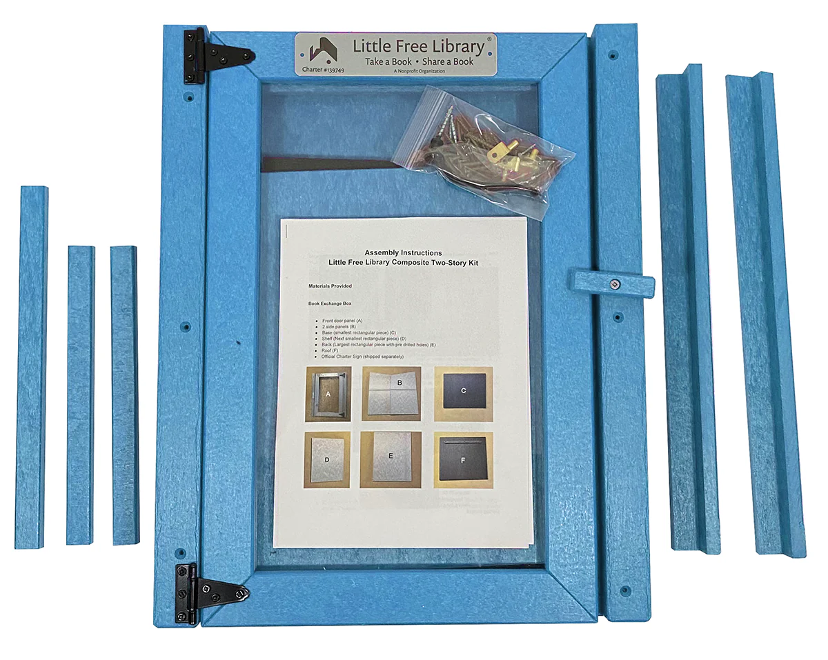 Composite Two Story Light Blue Kit Little Free Library - Image 11