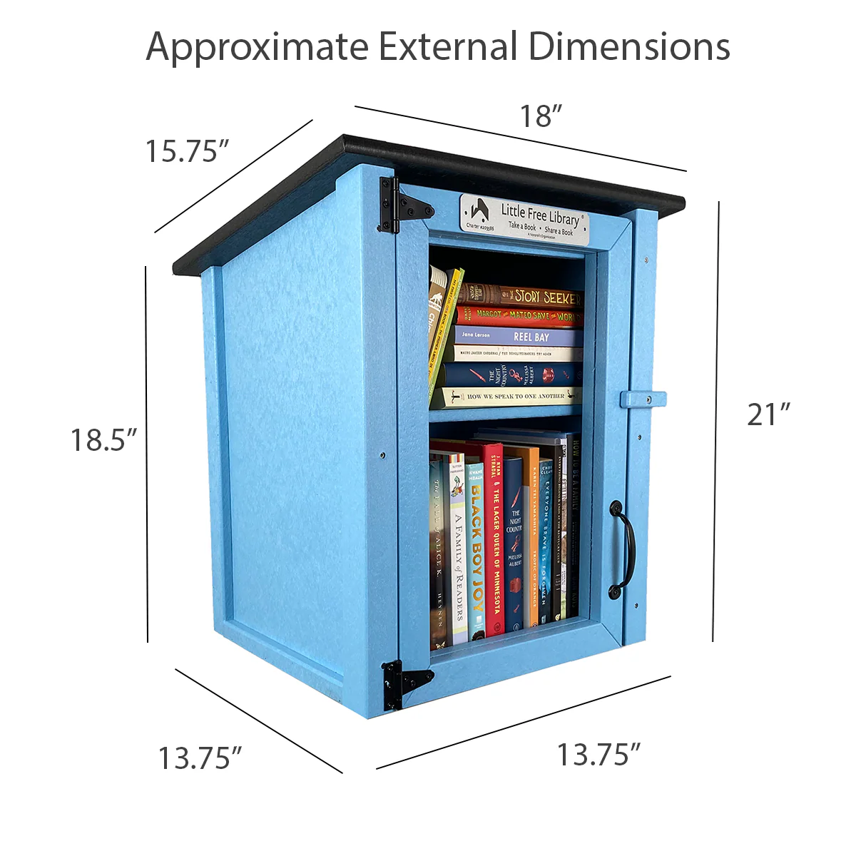 Composite Two Story Light Blue Little Free Library - Image 5