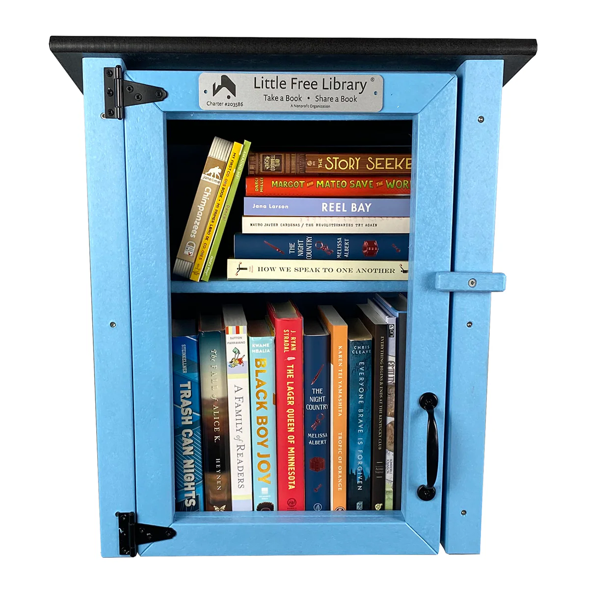 Composite Two Story Light Blue Little Free Library - Image 3