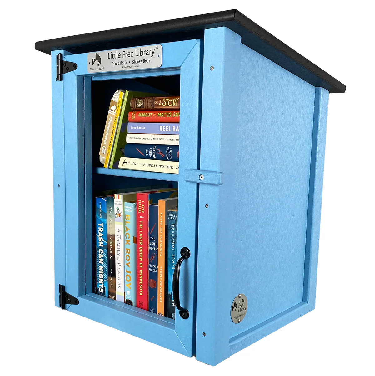 Composite Two Story Light Blue Little Free Library - Image 4
