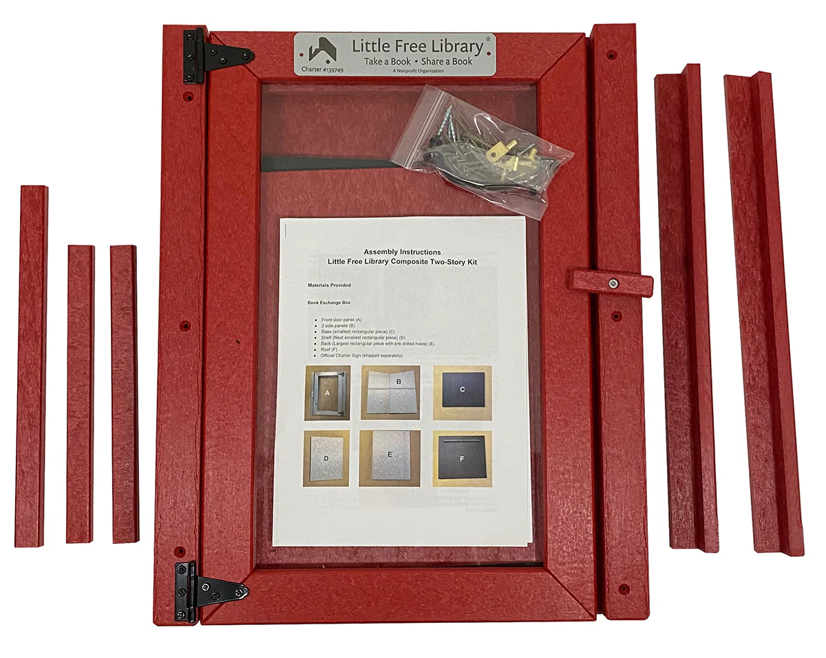Composite Two Story Red Kit Little Free Library - Image 3