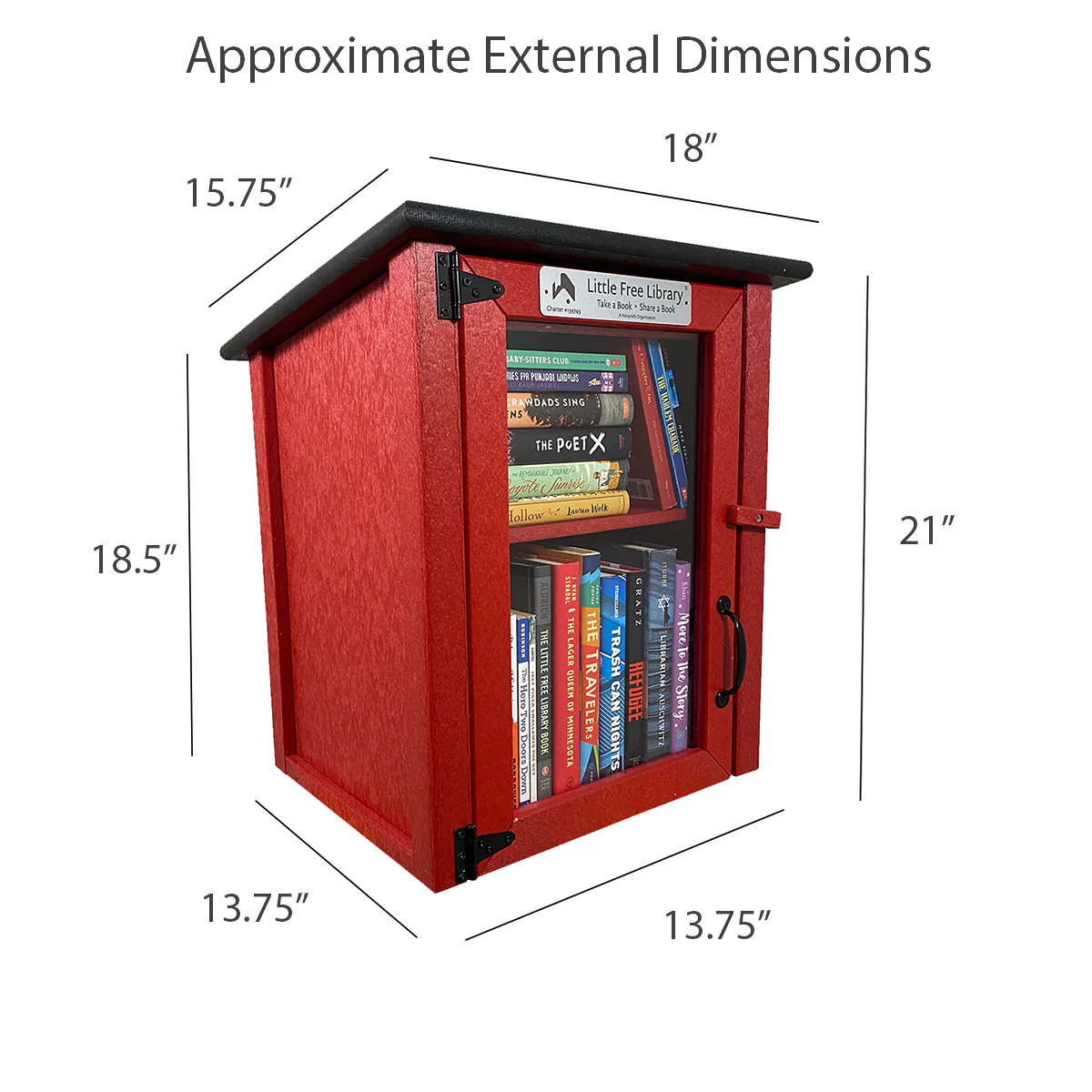 Composite Two Story Red Little Free Library - Image 5