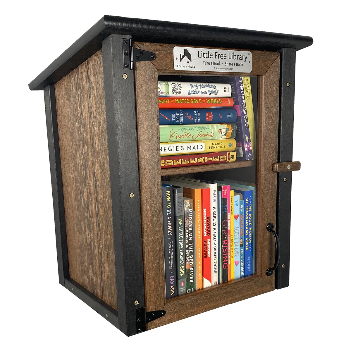 Composite Two Story Walnut Kit Little Free Library - Image 4
