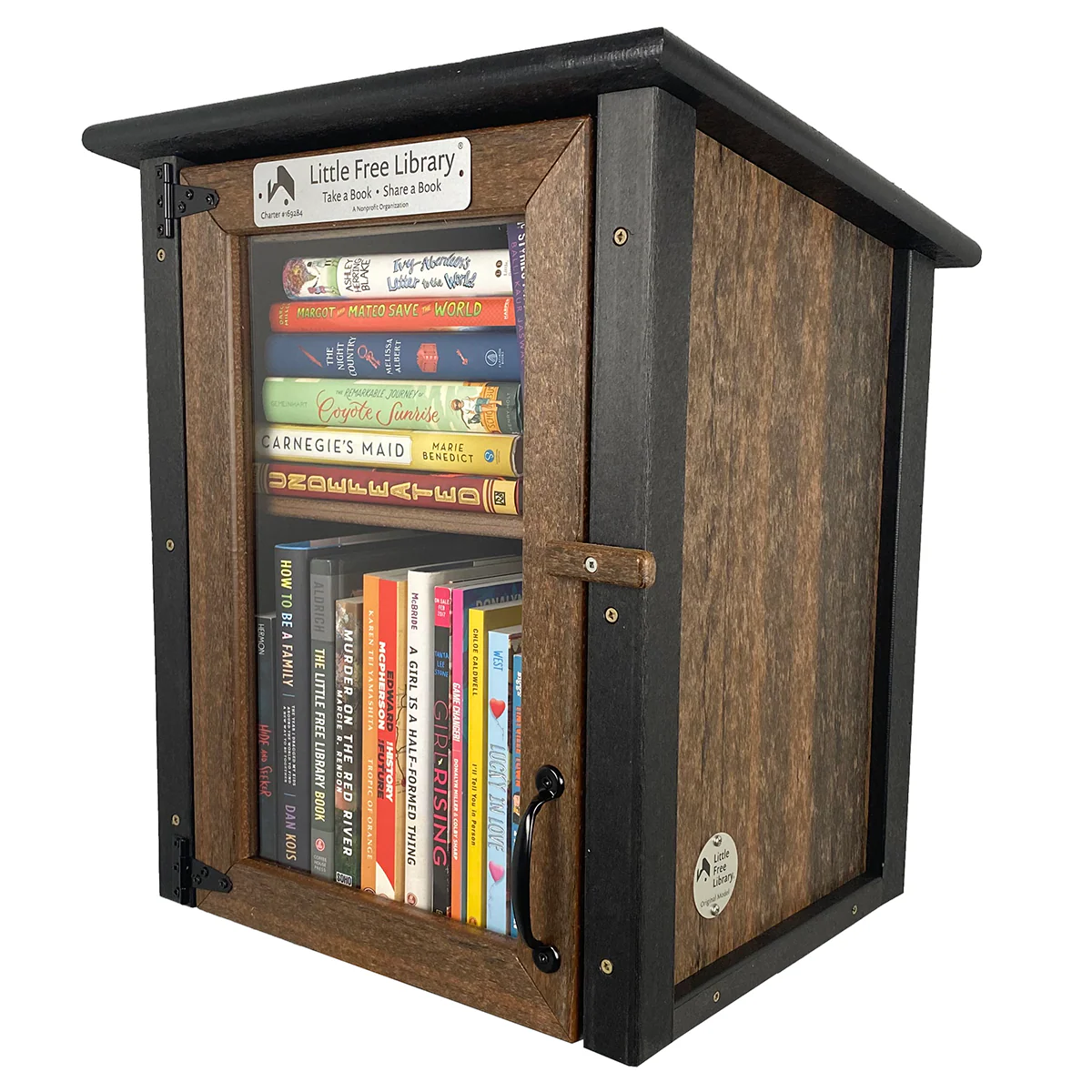 Composite Two Story Walnut Kit Little Free Library - Image 5