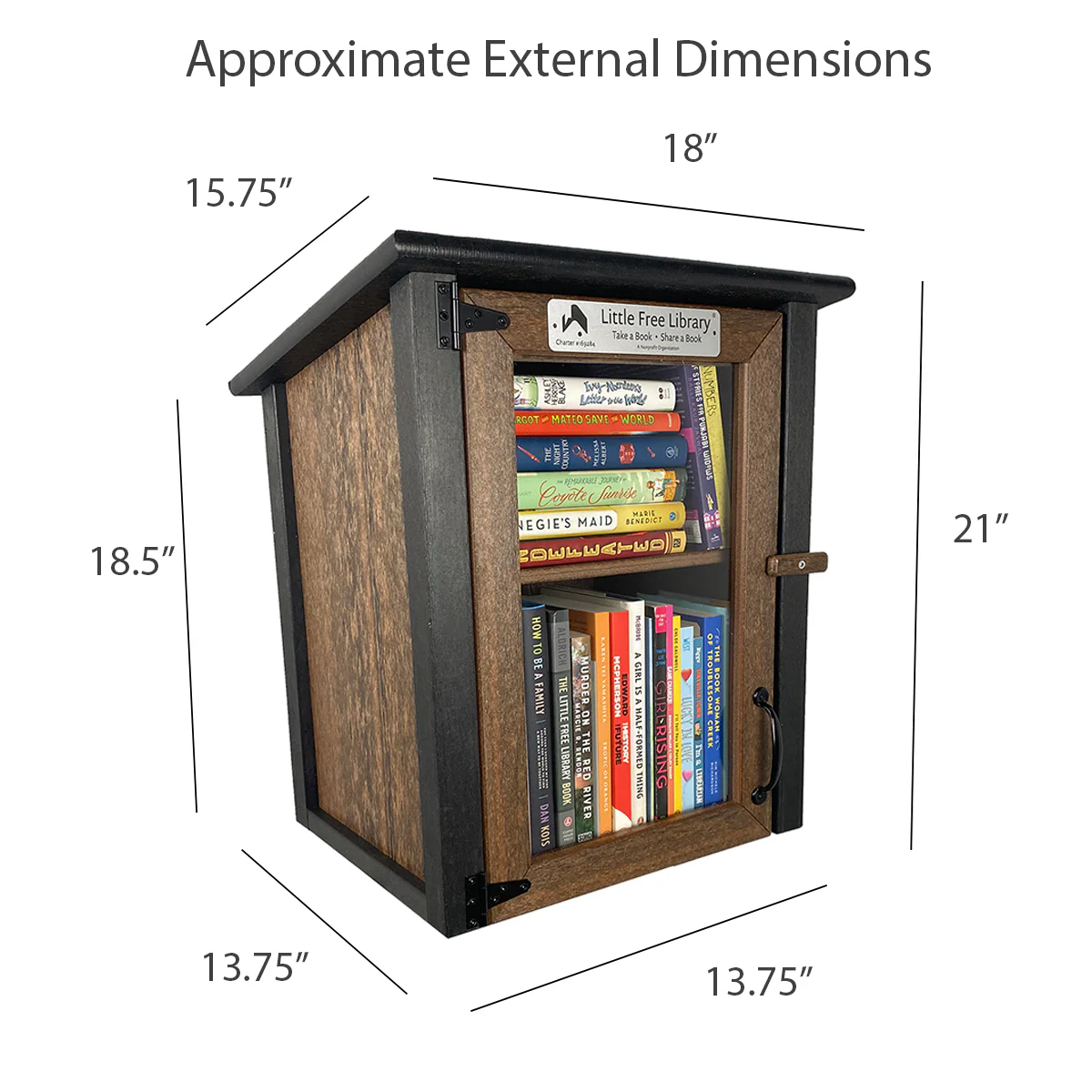Composite Two Story Walnut Little Free Library - Image 10