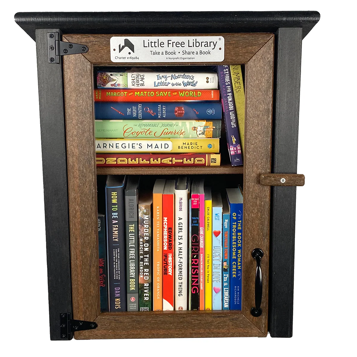Composite Two Story Walnut Little Free Library - Image 4