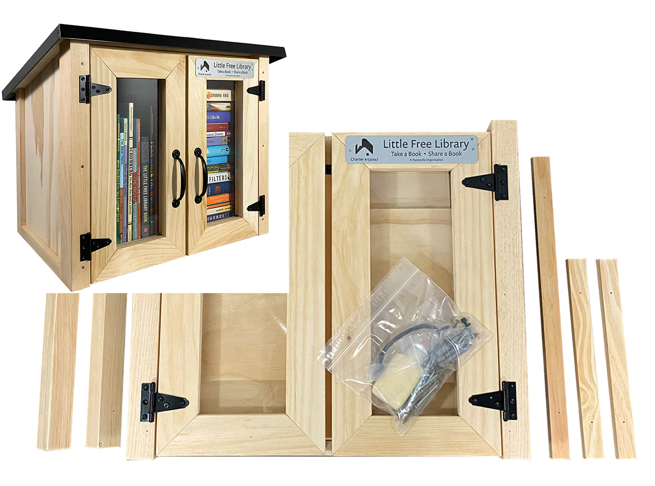 Double Door Cottage Kit Unfinished Little Free Library - Image 17