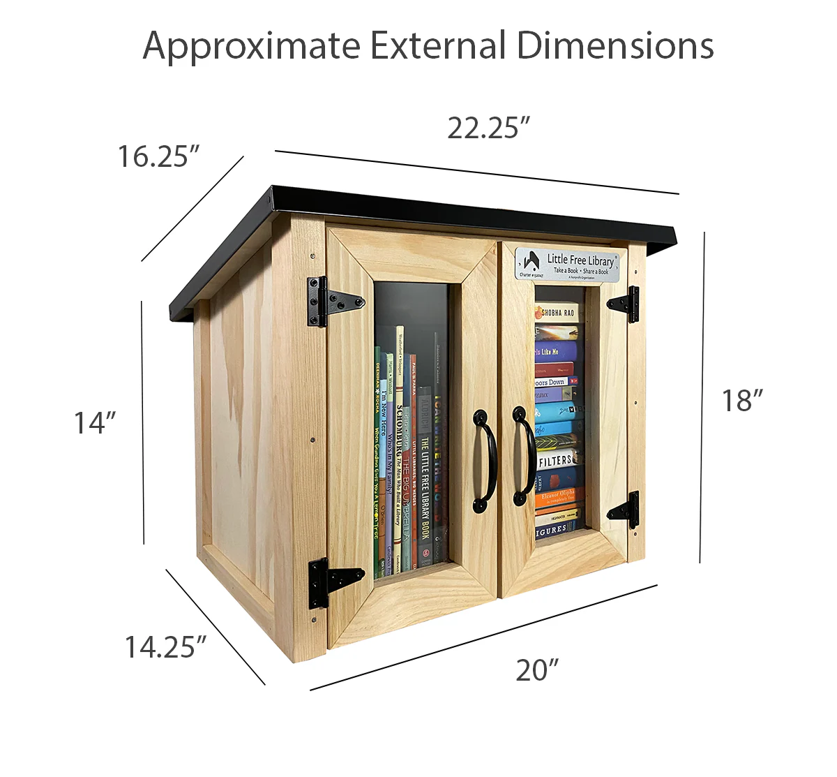 Double Door Cottage Unfinished Little Free Library - Image 9
