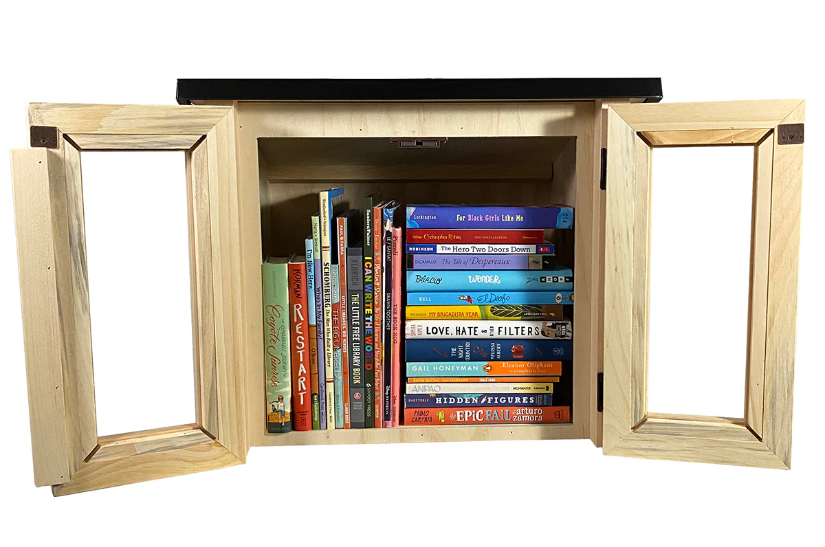 Double Door Cottage Kit Unfinished Little Free Library - Image 9
