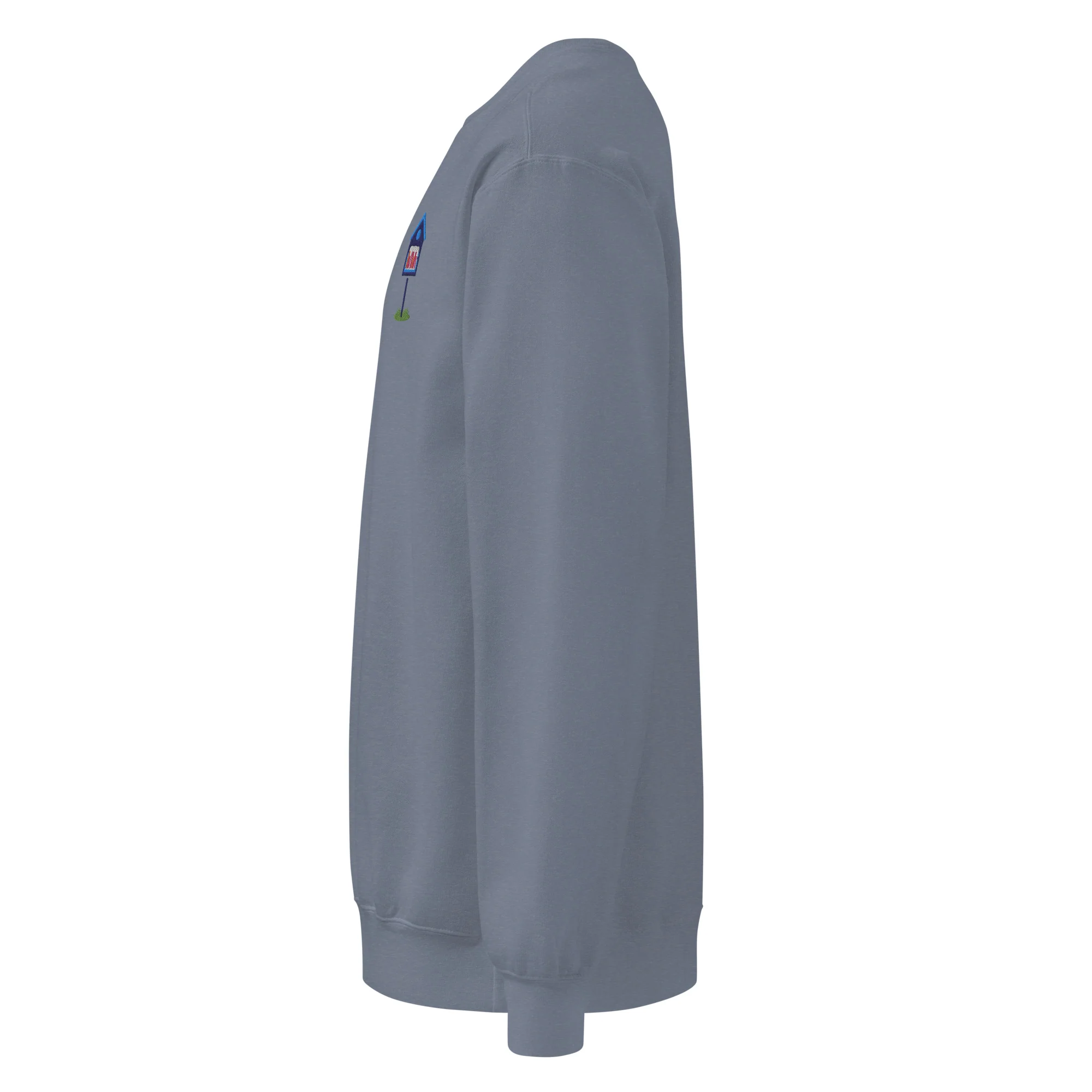 Embroidered Blue Library Crewneck Sweatshirt - Image 4