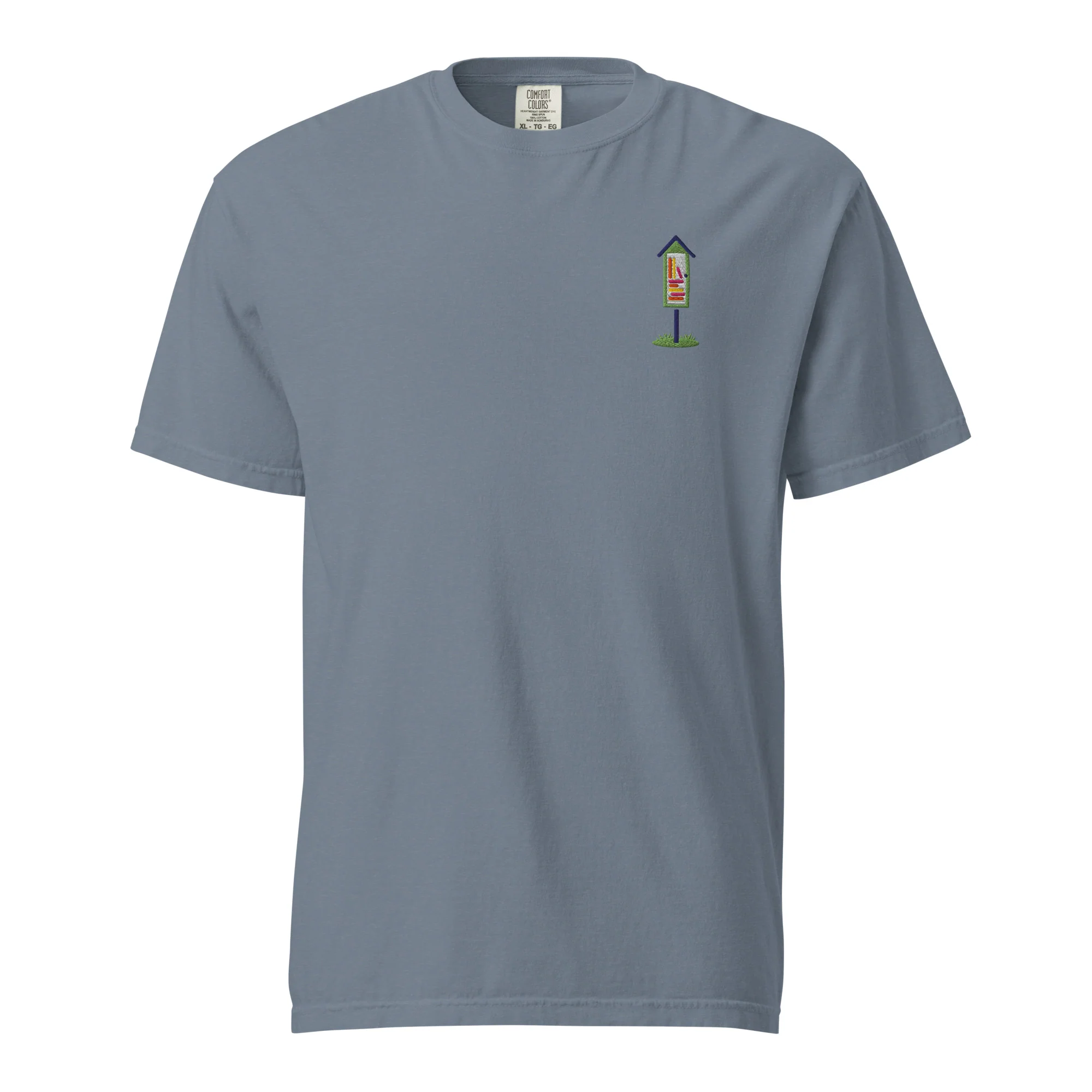 Embroidered Green Library Heavyweight Tee - Image 3