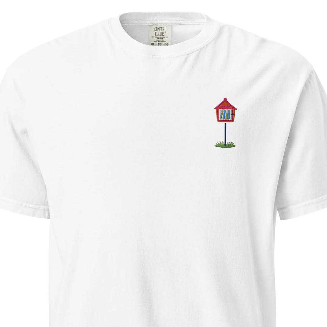 Embroidered Orange Library Heavyweight Tee - Image 3