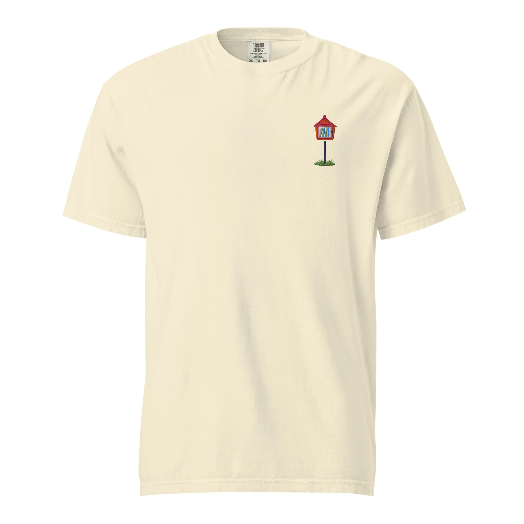 Embroidered Orange Library Heavyweight Tee - Image 4