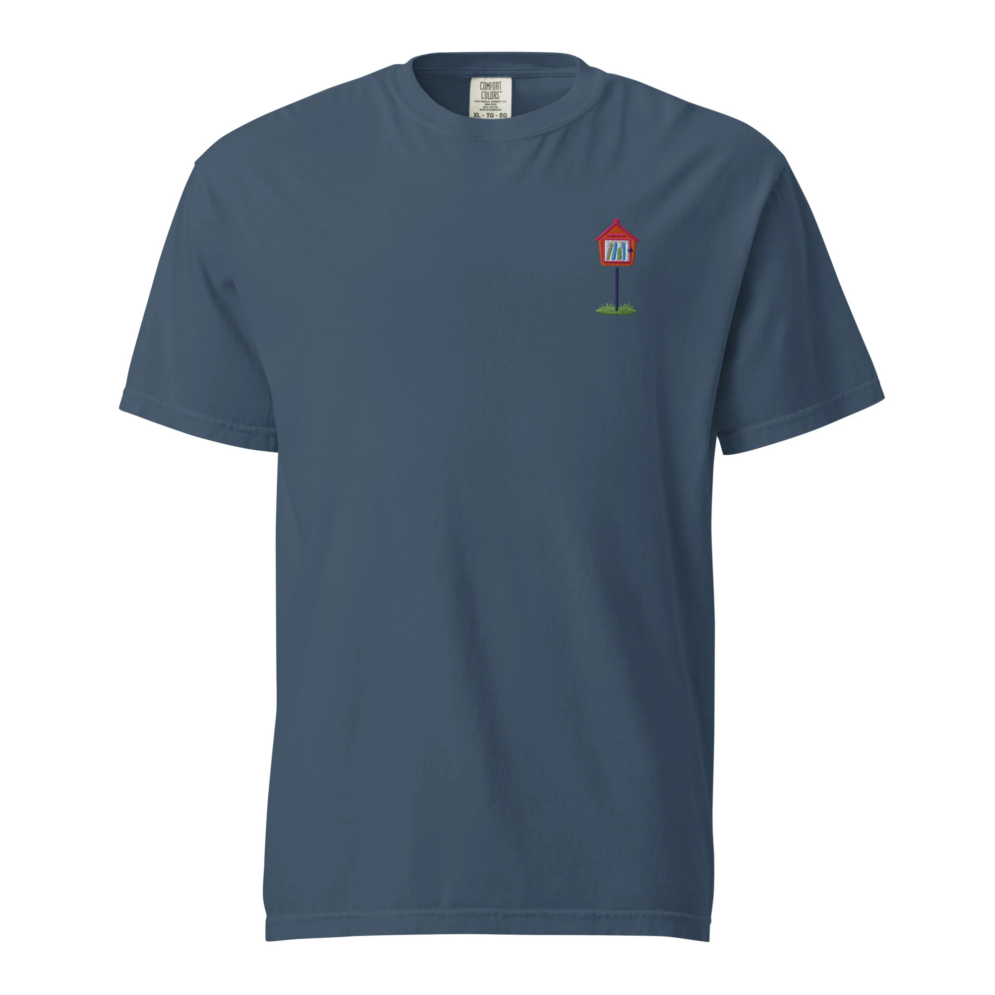 Embroidered Orange Library Heavyweight Tee - Image 5