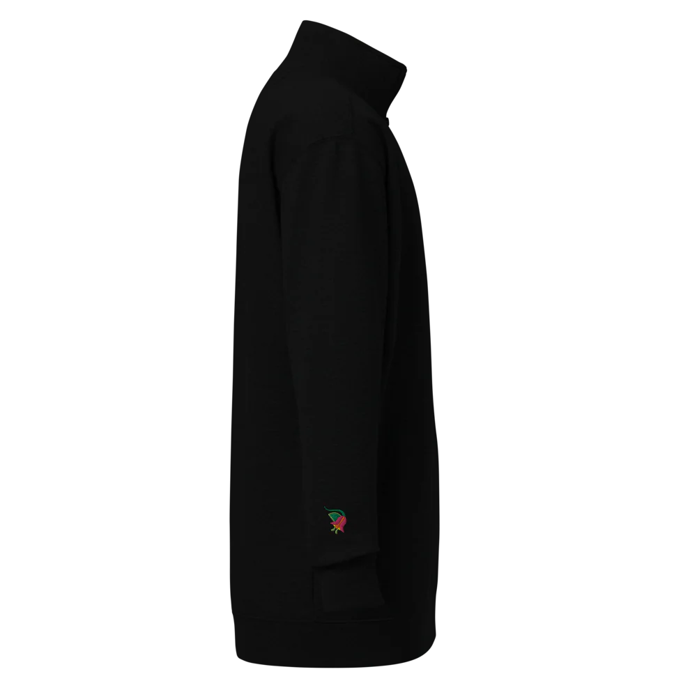 Floral-Embroidered Quarter-Zip Sweatshirt - Image 3