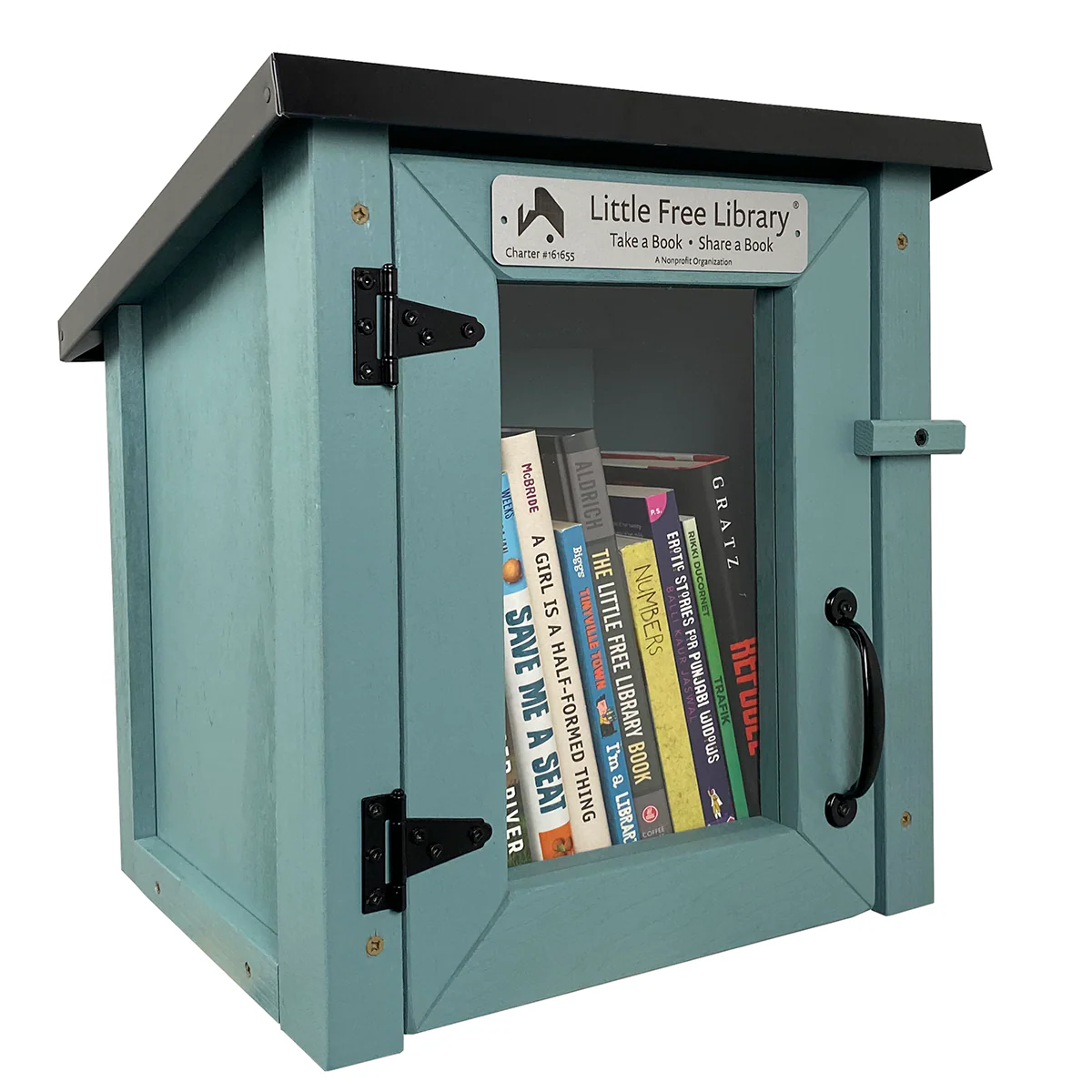 Mini Shed Light Blue Kit Little Free Library - Image 3