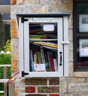 Composite Two Story Gray Little Free Library - Image 4
