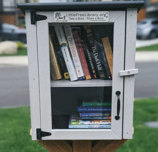 Composite Two Story Gray Little Free Library - Image 5