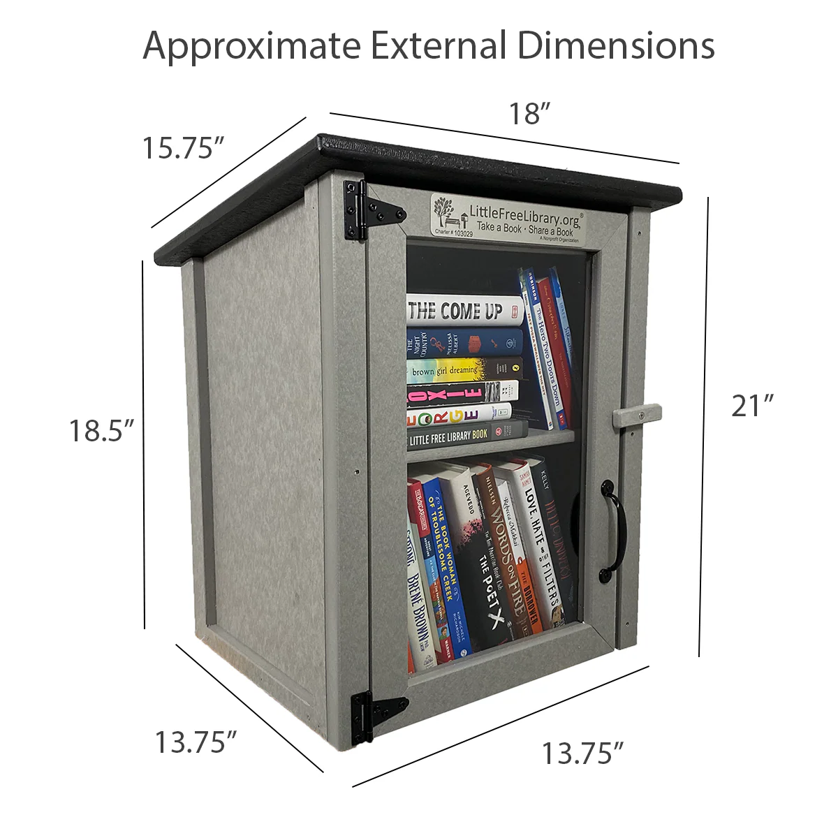 Composite Two Story Gray Little Free Library - Image 6