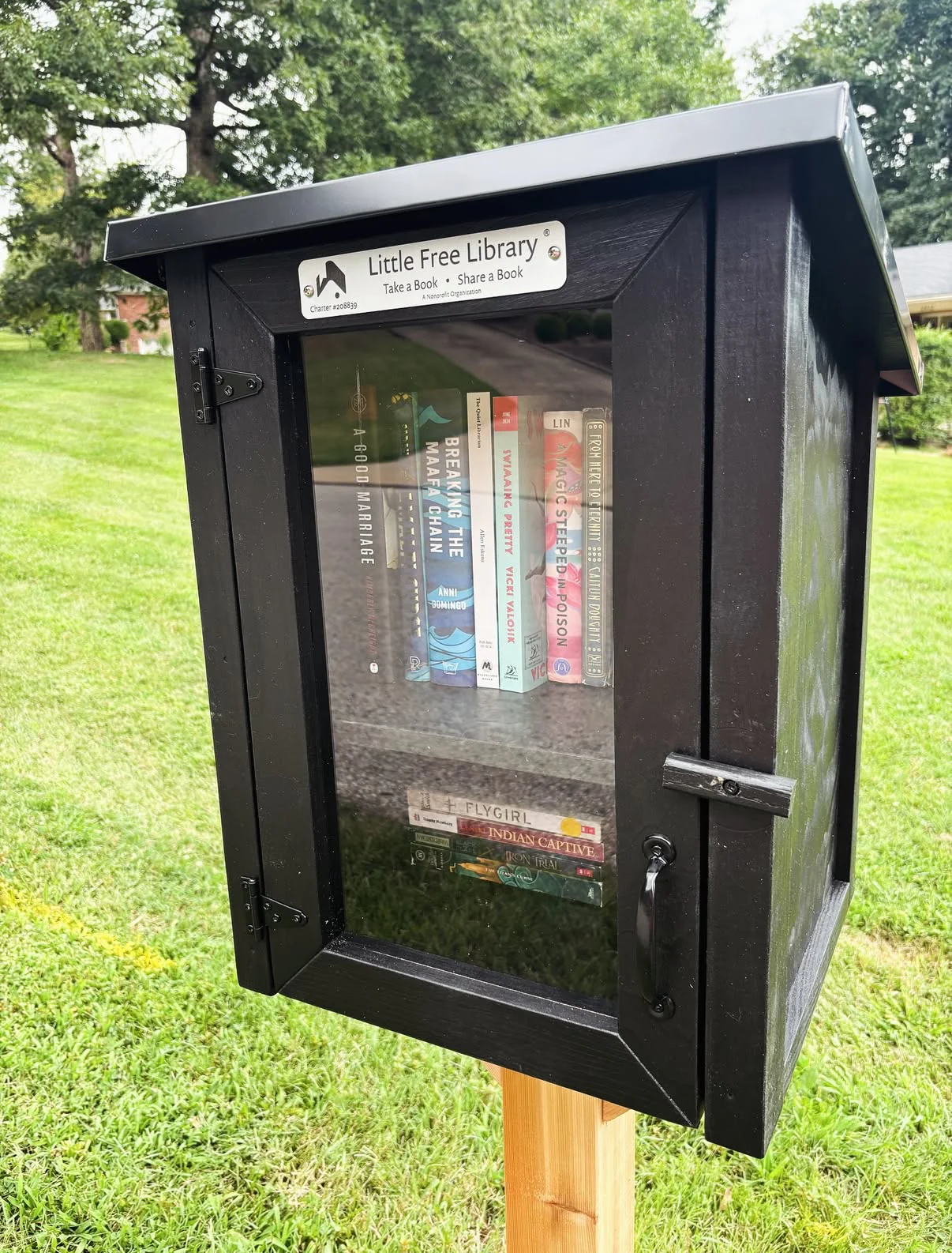 Two Story Shed Black Little Free Library - Image 3
