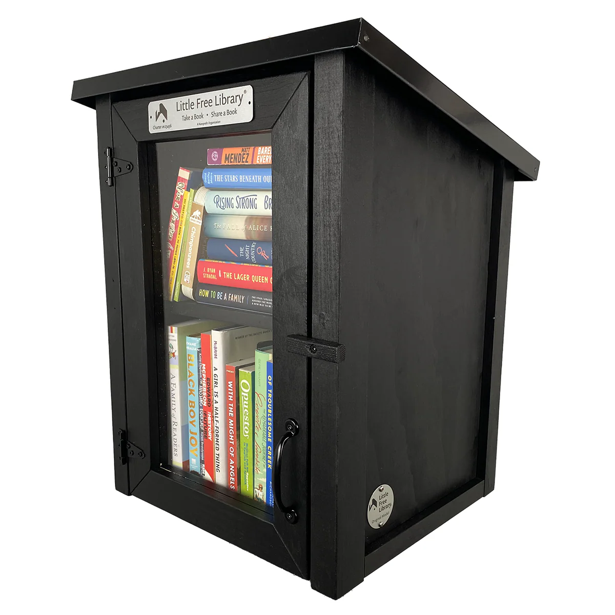 Two Story Shed Black Little Free Library - Image 5