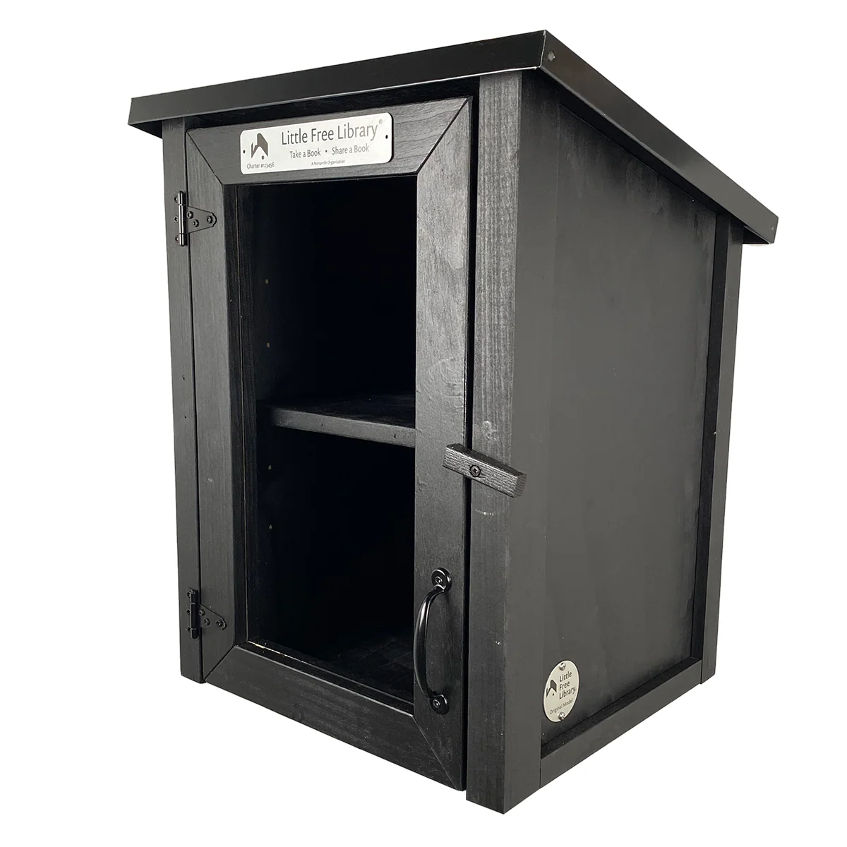 Two Story Shed Black Little Free Library - Image 7