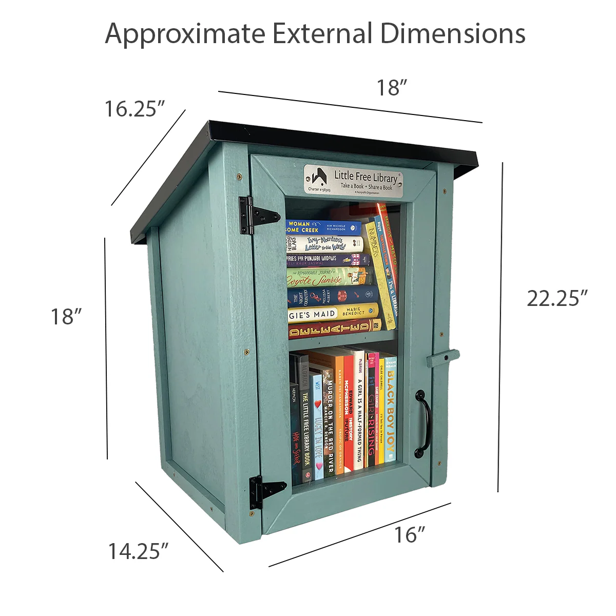 Two Story Shed Light Blue Kit Little Free Library - Image 14