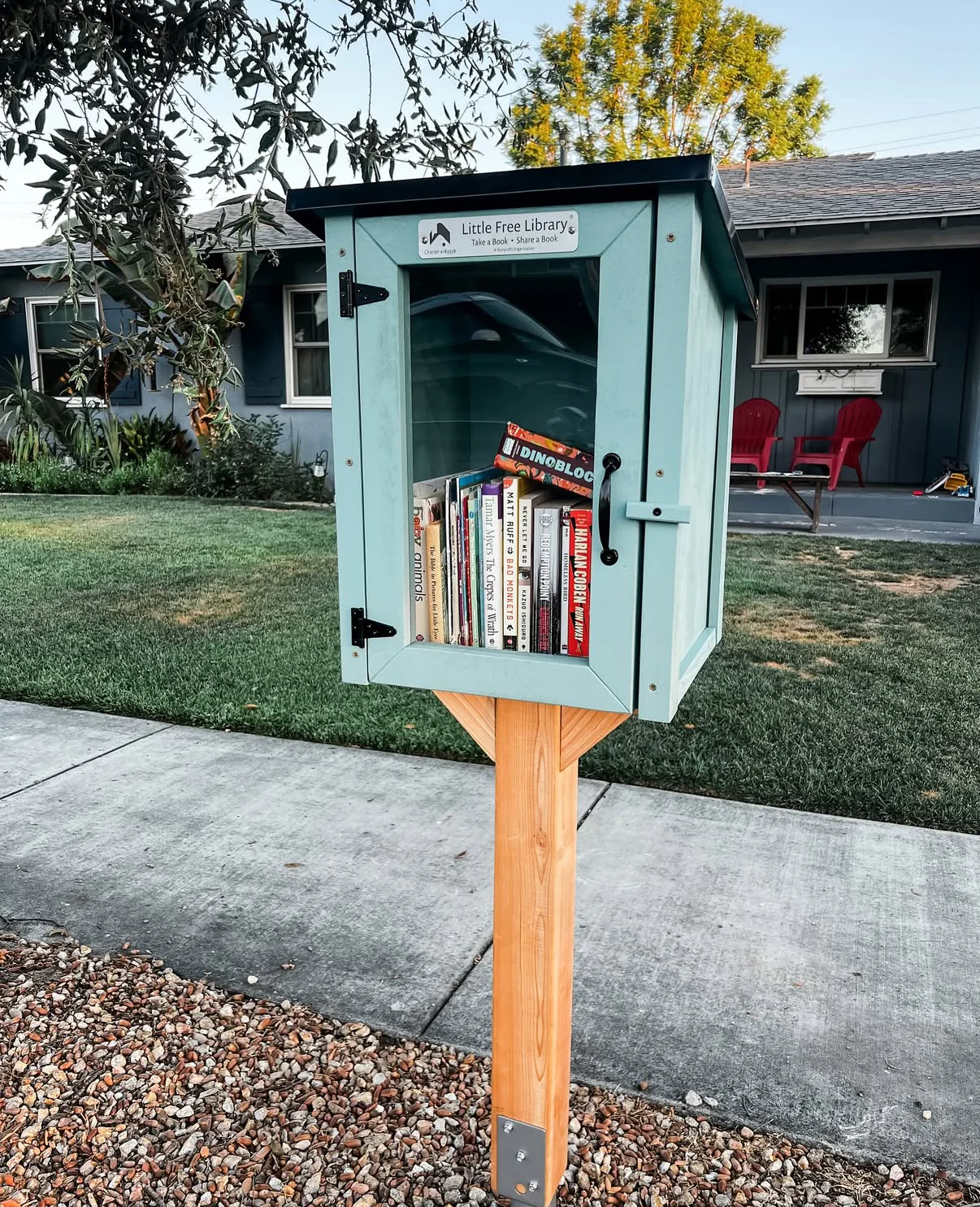 Two Story Shed Light Blue Kit Little Free Library - Image 3