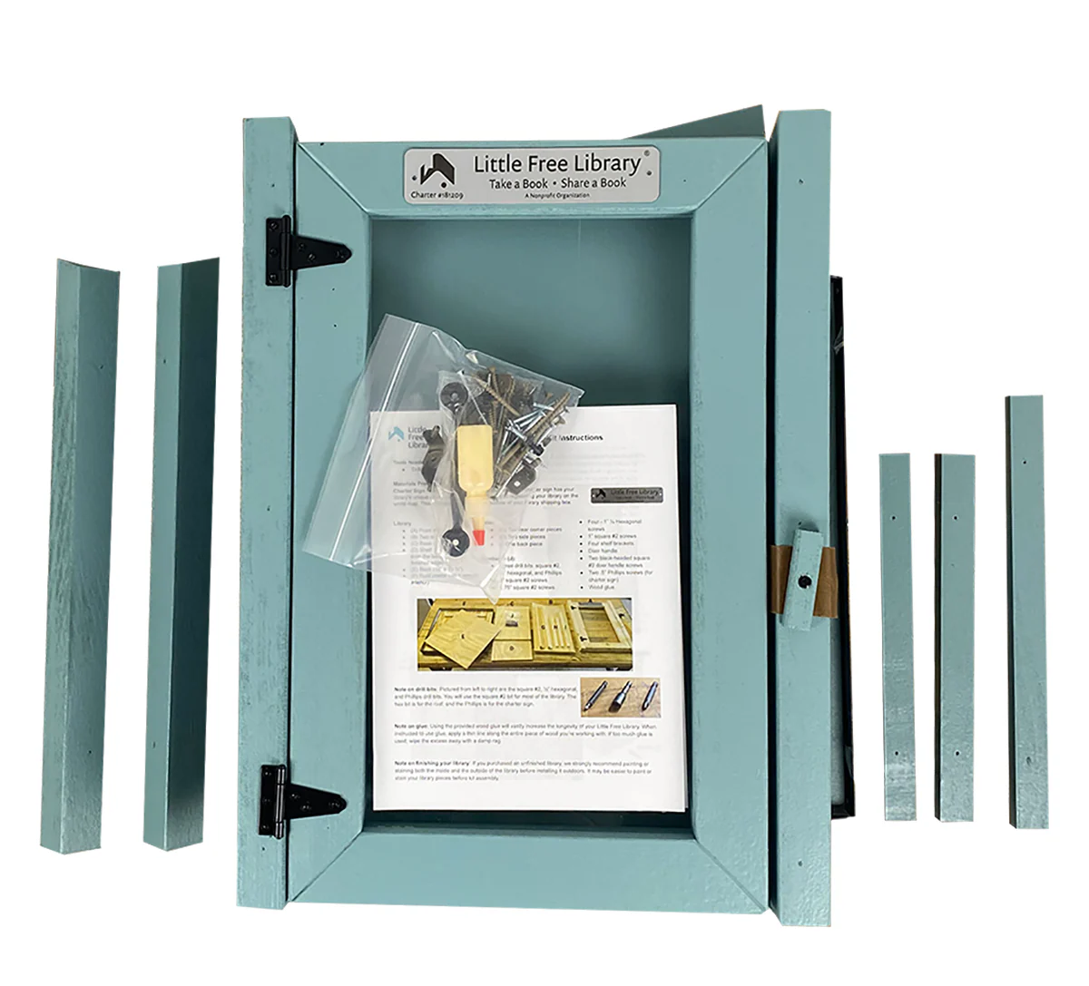 Two Story Shed Light Blue Kit Little Free Library - Image 4