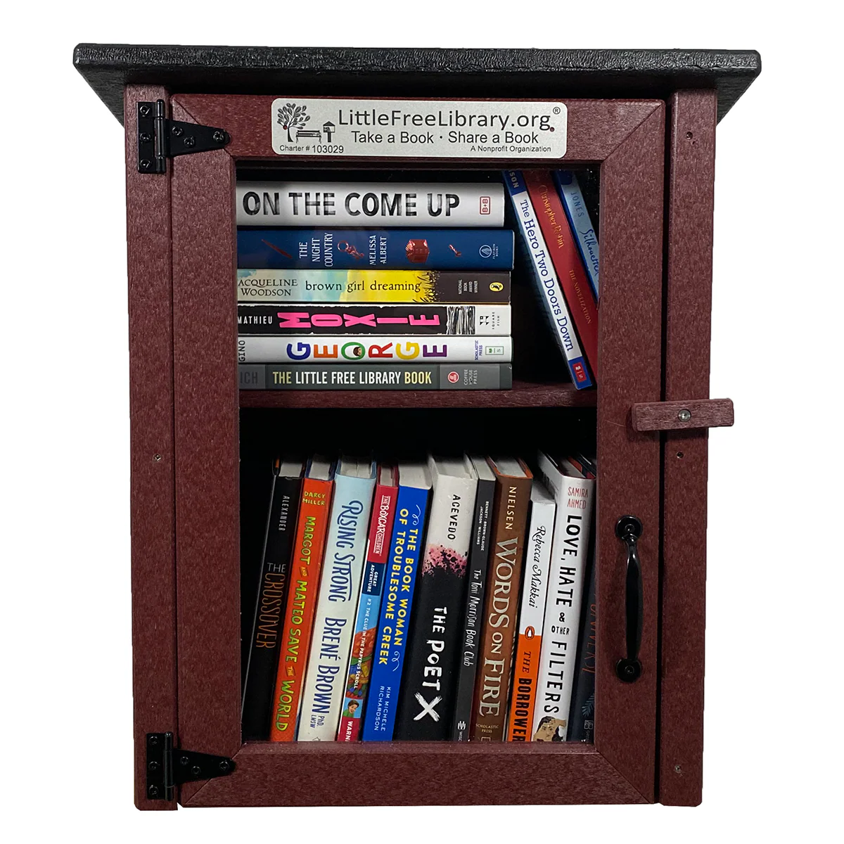 Composite Two Story Maroon Little Free Library - Image 4