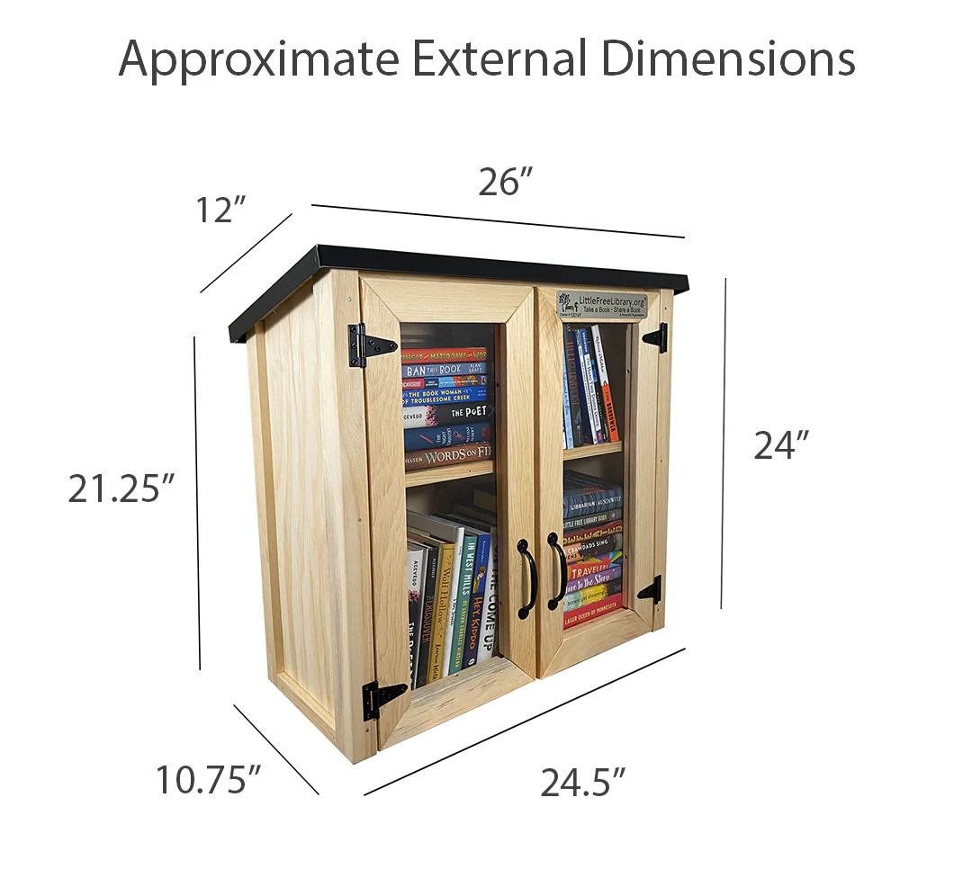 Double Door Shed Unfinished Little Free Library - Image 9