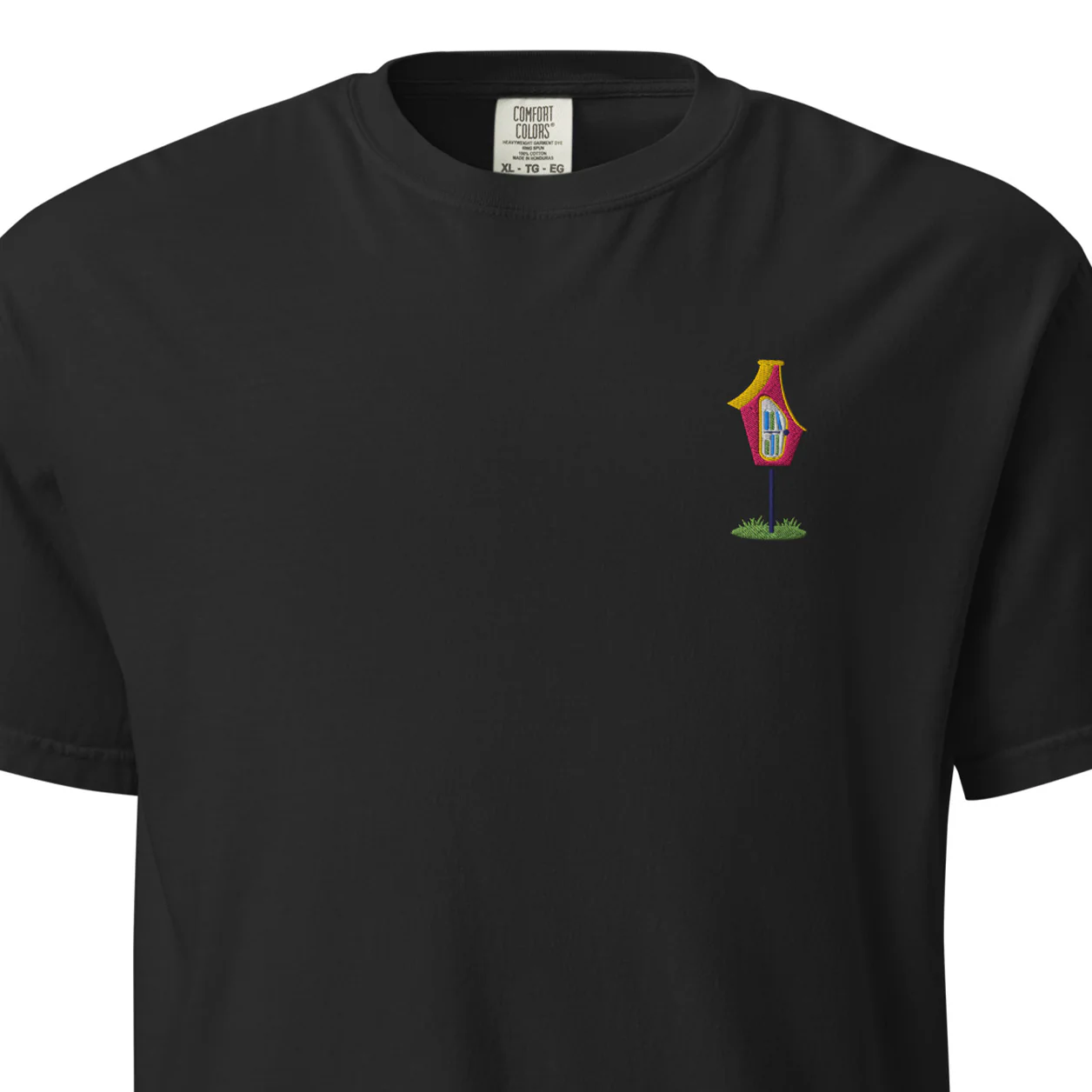 Embroidered Red Library Heavyweight Tee - Image 4